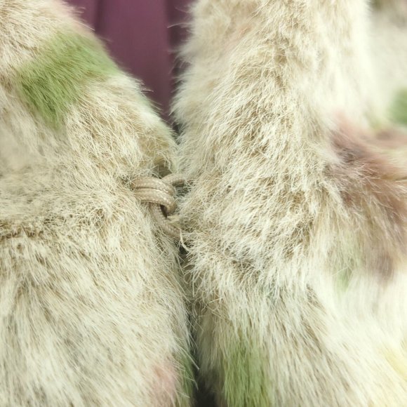 Allan Denis Womens White Floral Collared Long Sleeve Faux Fur Jacket Size M - Picture 7 of 15